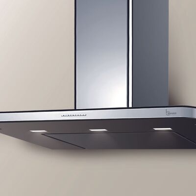 CAPPA STIVIA PARETE - cm. 90 - inox, nero - 800 m3/h