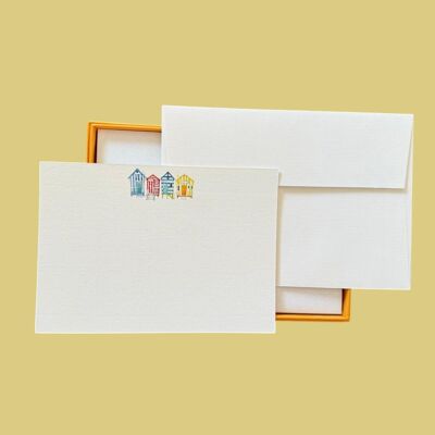 Coffret de cartes postales « cabane de plage » avec enveloppes vergées