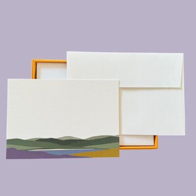 Welsh Hills Heather & Gorse Notecard Set with Laid Envelopes