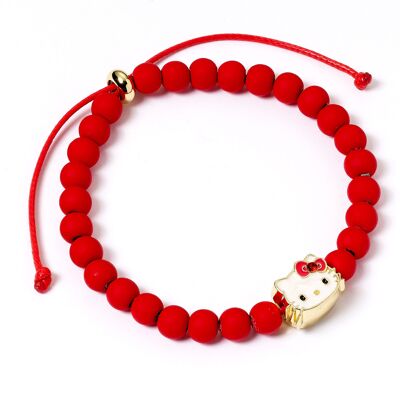 Hello Kitty Red Bead Bracelet with Hello Kitty Charm