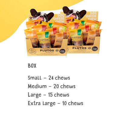 Dog Natural Dental Plutos Cheese Chews - MIX FLAVORS - SMALL (24)