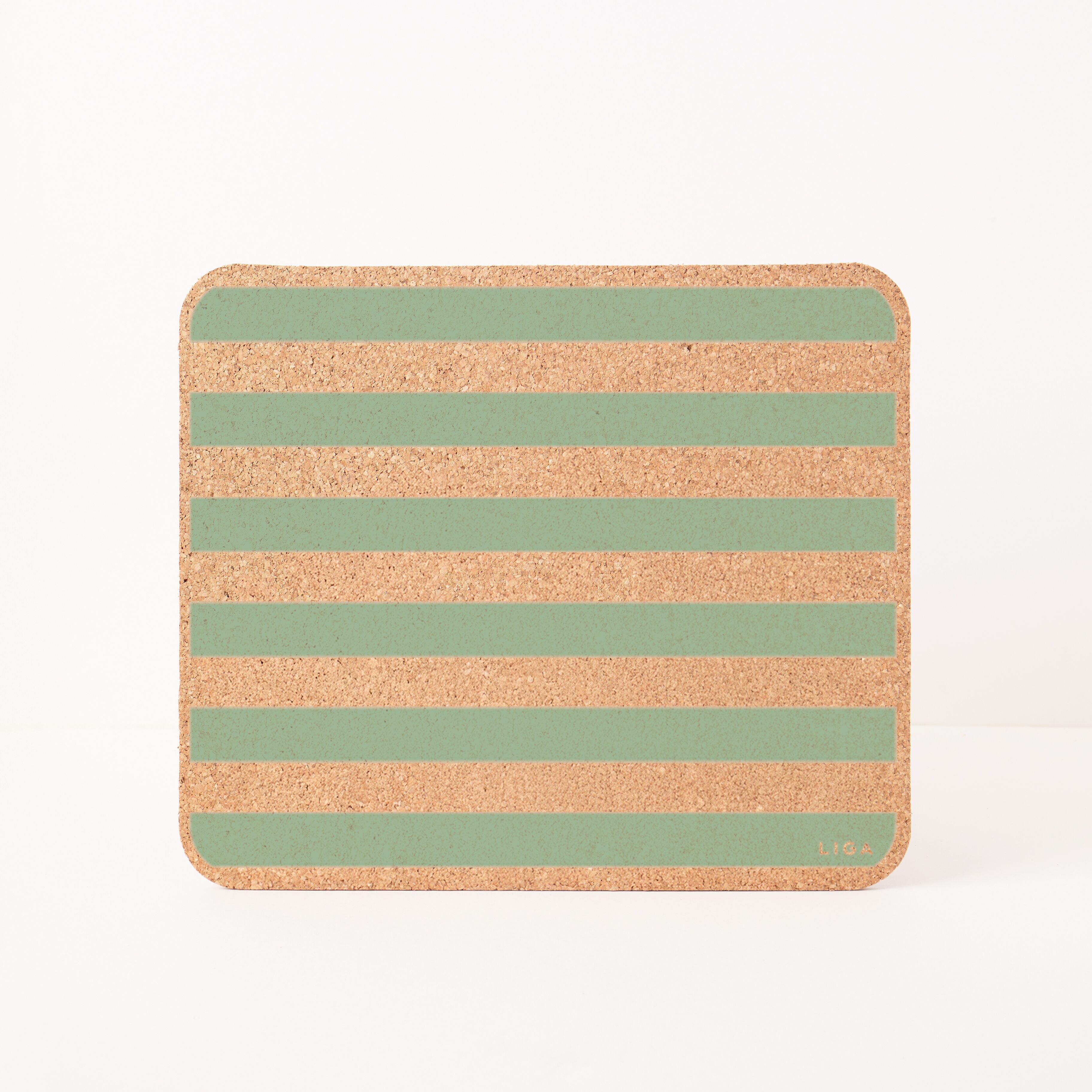 Kork Tischsets | Grüne Streifen