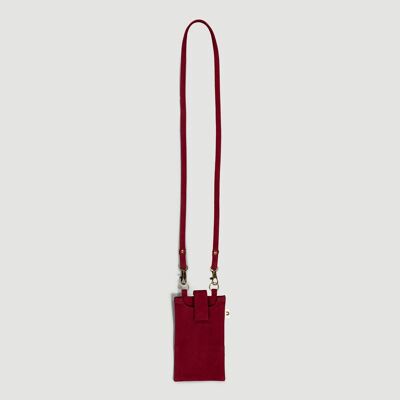 Sac pour téléphone portable en coton biologique rouge issu du commerce équitable