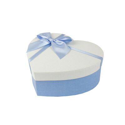 Coffret cadeau de luxe en forme de cœur bleu/blanc - Simple (tailles disponibles)