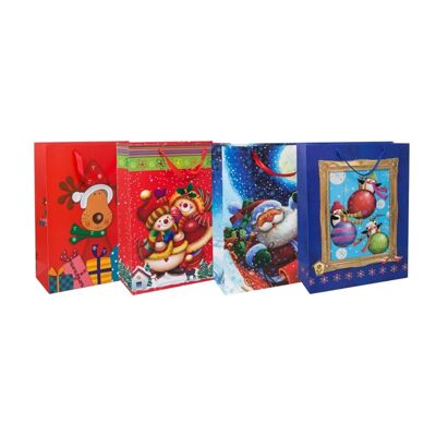 Sacchetti regalo natalizi di Santa's Crew - Set da 4
