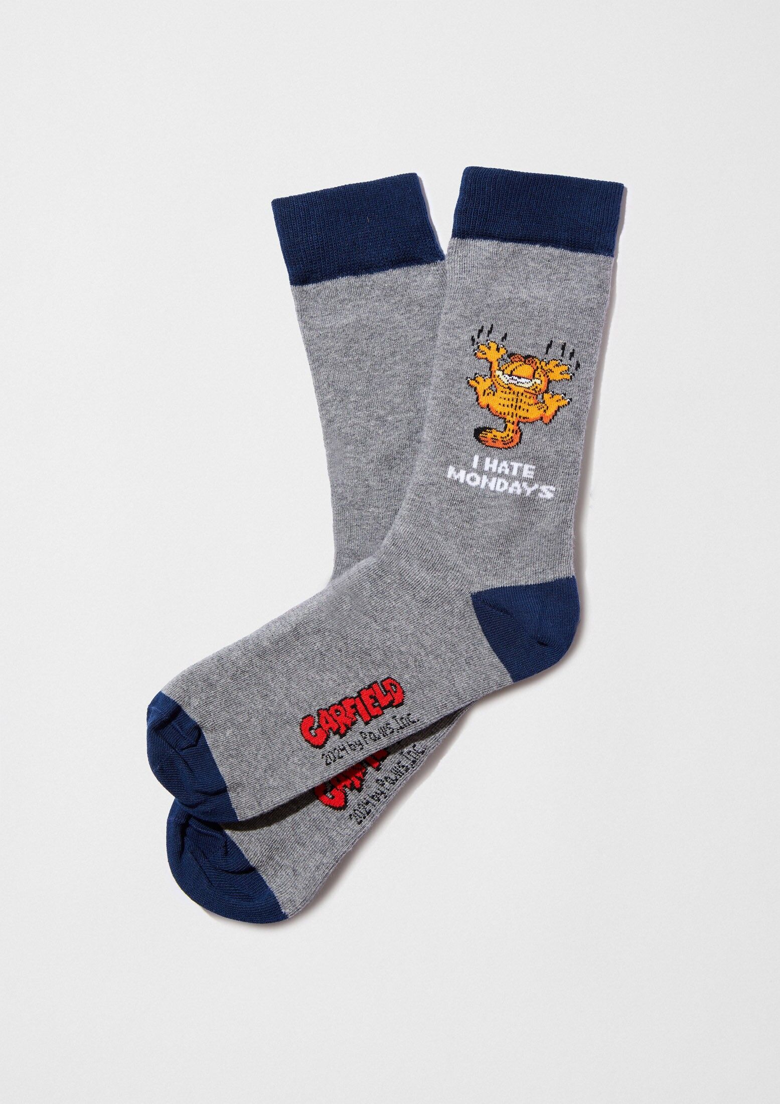 BeGarfield Hate Mondays Grau – Socken aus 100 % Bio-Baumwolle
