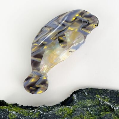 Barrette à cheveux en acétate marbré Lamantin – Charming Ocean – Accessoire pour cheveux inspiré
