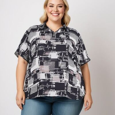 Blouse imprimée grande taille (C6221)