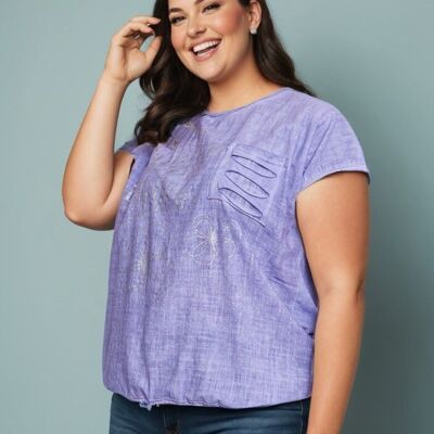 T-shirt violet en coton grande taille (C8004)