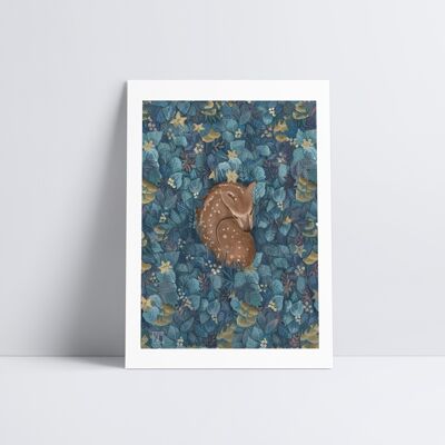 Sleeping Deer Art Print1