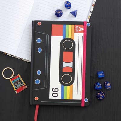 Carnet de notes rétro format A5 avec cassette audio