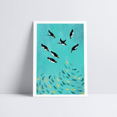 Penguins Playing Art Print2