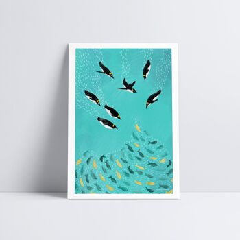 Pingouins jouant Art Print2 1