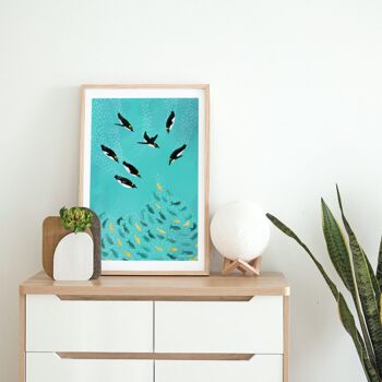 Pingouins jouant Art Print2 2