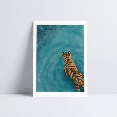Tiger Wading Art Print1