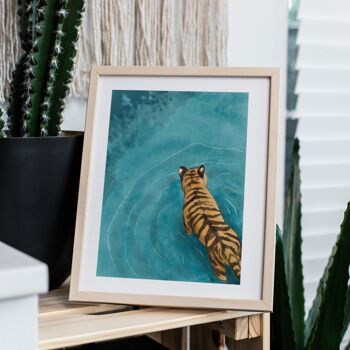 Tigre pataugeant Art Print2 2