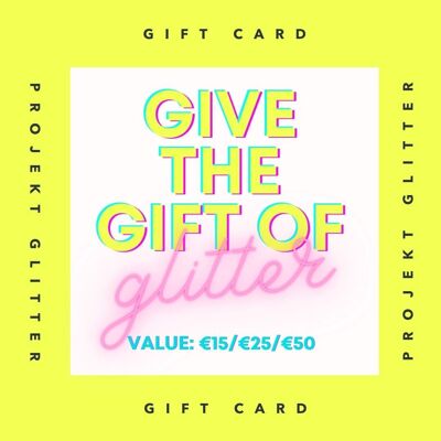 Carte cadeau Projekt Glitter