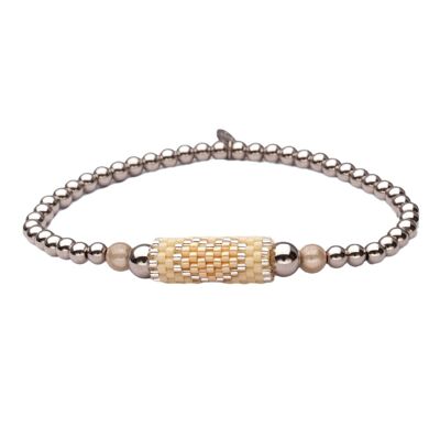 Bracelet LizzyMae en acier inoxydable argenté beige