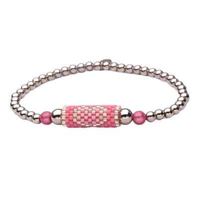 Bracelet LizzyMae en acier inoxydable argenté rose
