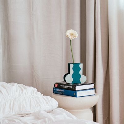 Vague - vase en bois, décoration d'intérieur, cadeau de pendaison de crémaillère, décoration de table pour un slower frais