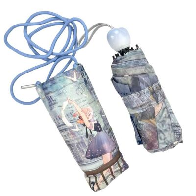 Sweet Candy Women's Doll Umbrella with Cover and Hanger