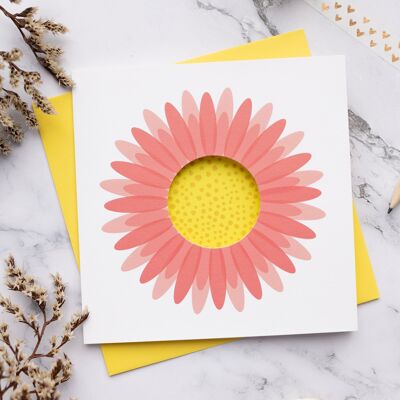 Grande carte fleur - Découpe circulaire - Marguerite vierge