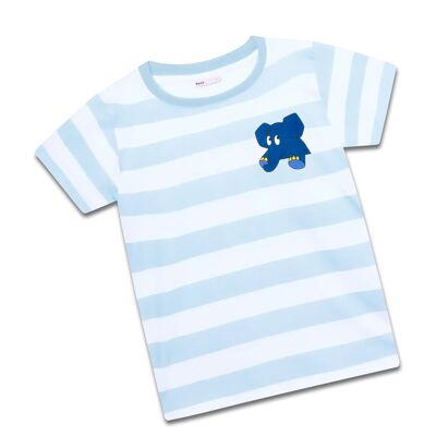 koaa – L'elefante "Peek-a-Boo" Stripes – T-shirt bianca/blu per adulti