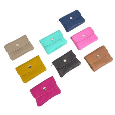Portefeuille compact en cuir pour femme à 3 compartiments