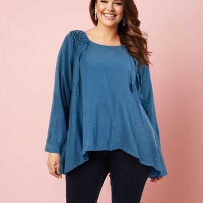 Camicetta azzurra taglie forti (A139)