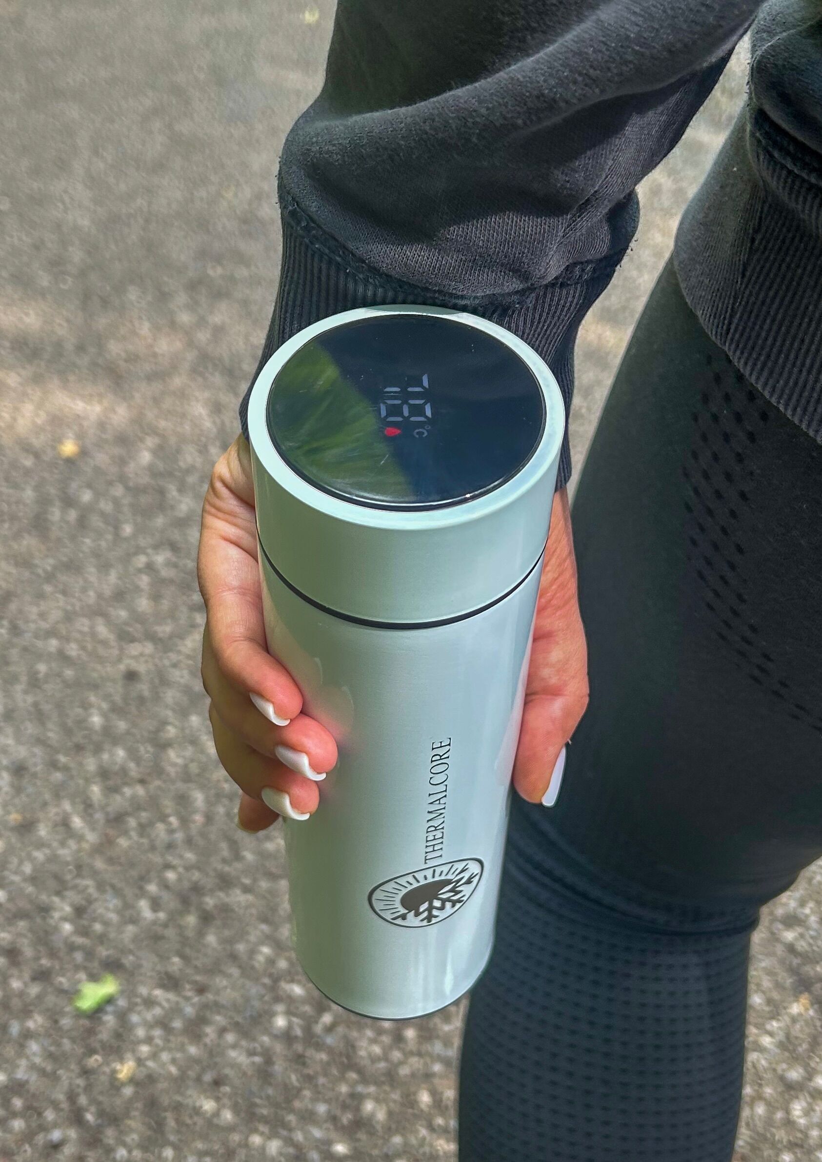 Smarte Thermosflasche (Weiß)