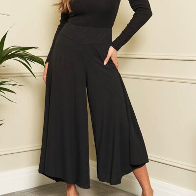 Pantaloni larghi oversize a vita alta in nero