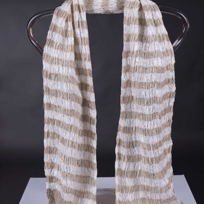 Fular Seda Natural Rayas