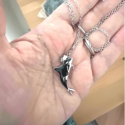 Collier orque en acier inoxydable argenté