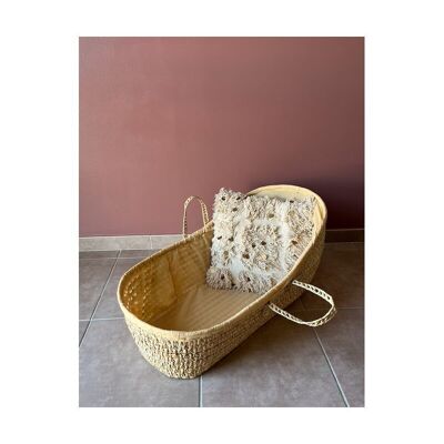 Natural Baby Moses Basket – Handwoven Palm Leaf Bassinet (Wholesale)