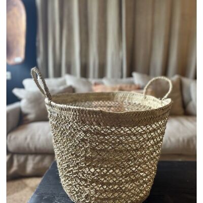 Handwoven Storage Basket with Handles – Natural Palm Organizer (Wholesale)