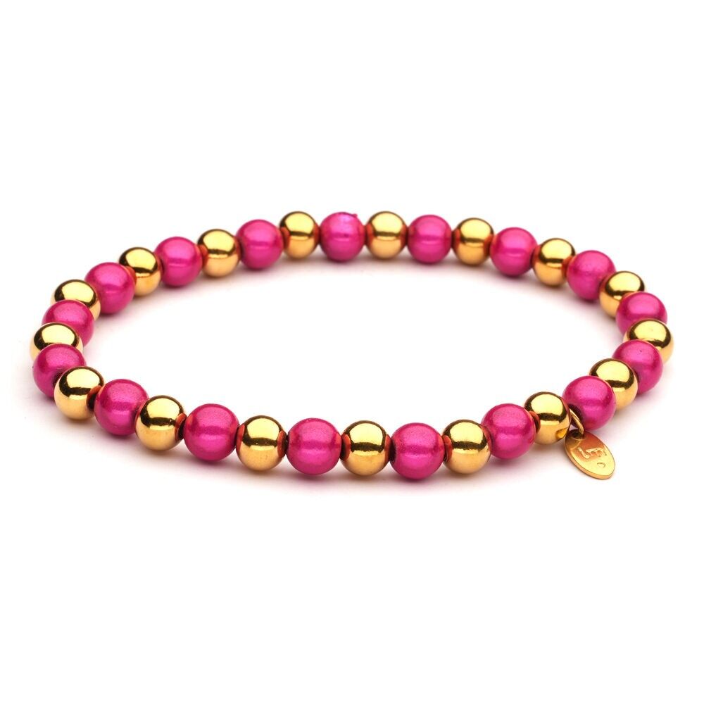 Bracciale LizzyMae in acciaio inossidabile oro fucsia