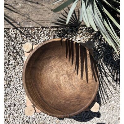 Walnut Wood Salad Bowl – Handcrafted in Morocco (Wholesale)