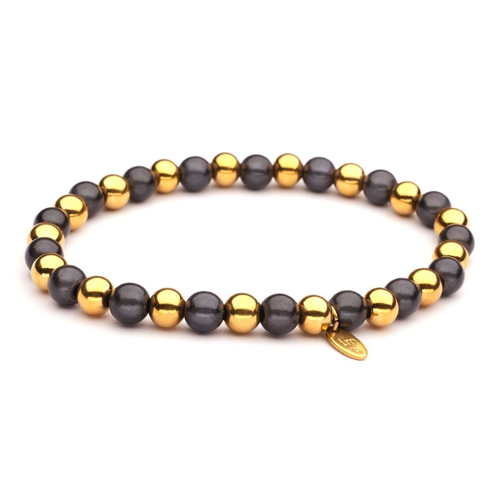 Bracciale LizzyMae in acciaio inossidabile dorato grigio scuro