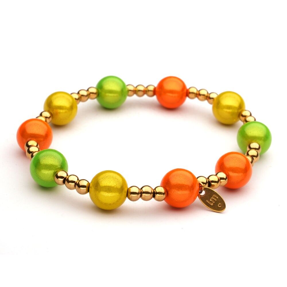 Bracciale LizzyMae in acciaio inossidabile color oro arancio-giallo-verde