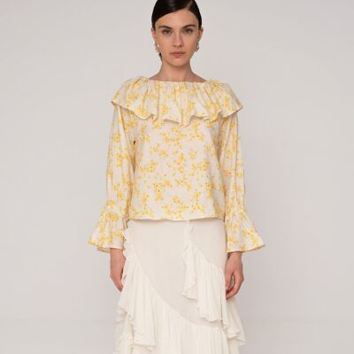 Blusa con estampado floral de margaritas