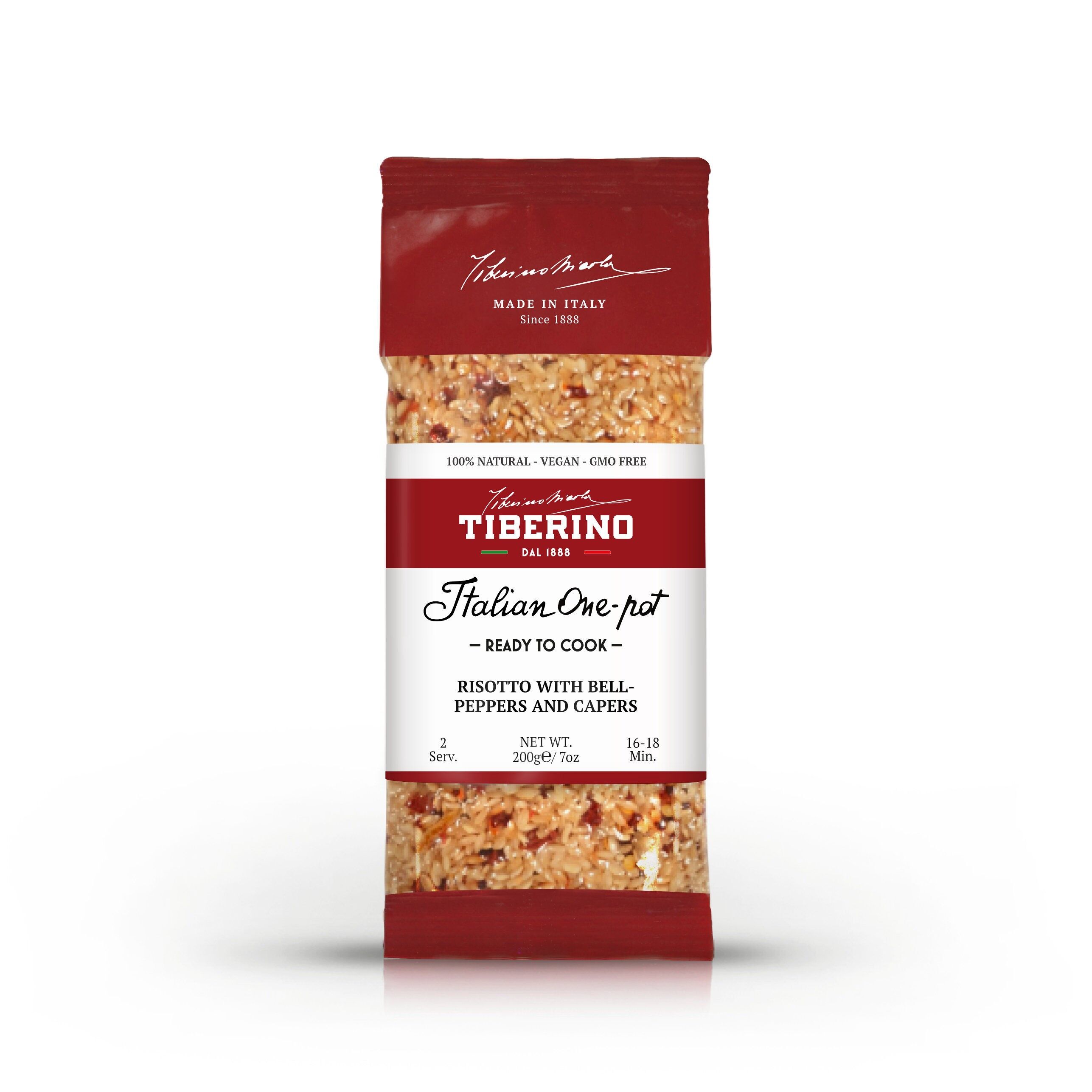 Risotto con peperoni e capperi pronto da cuocere - 2 porzioni