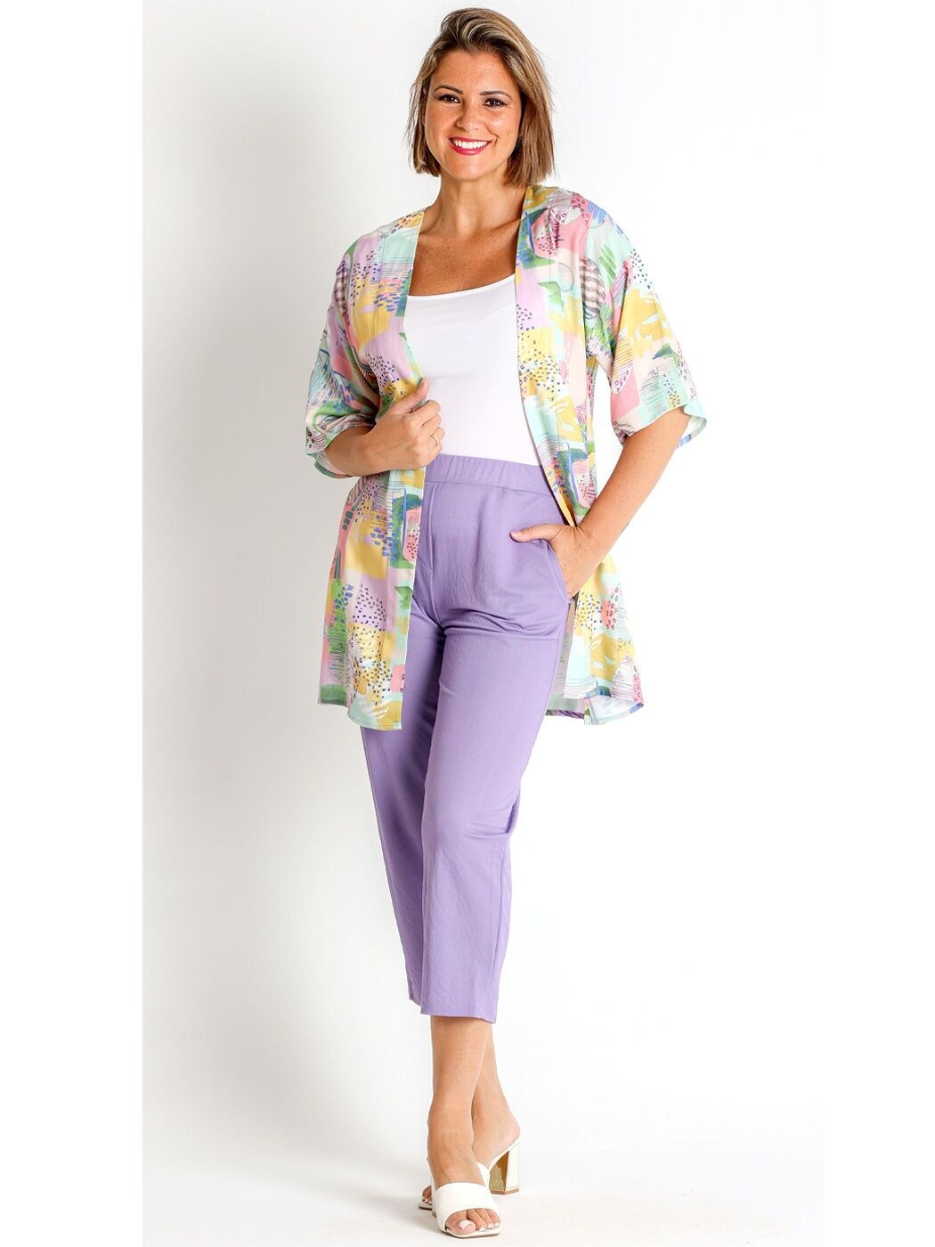 368020L CAPPOTTO IN VOILE DI VISCOSA STAMPATA