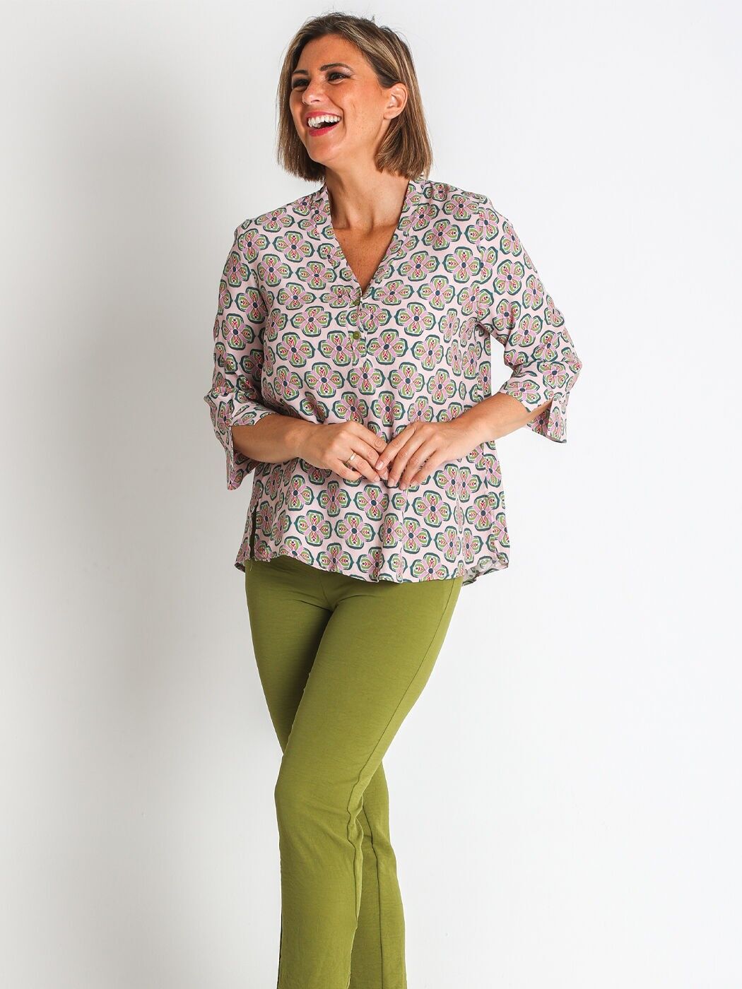 368044L BLOUSE EN CRÊPE DE VISCOSE IMPRIMÉE