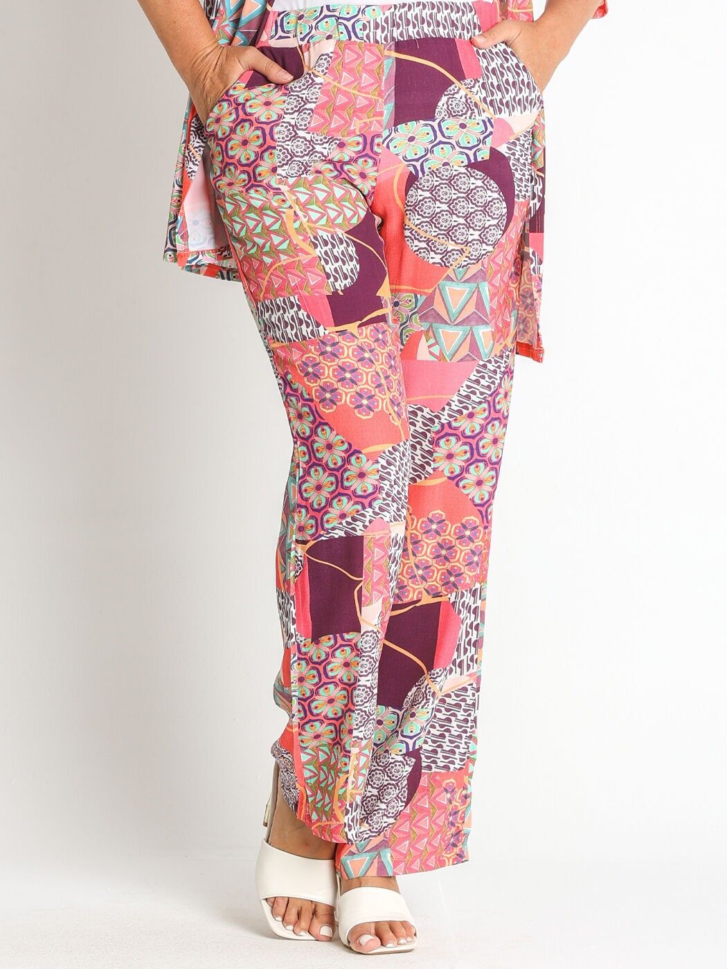 368130L PANTALON LARGE EN CRÊPE DE VISCOSE IMPRIMÉ