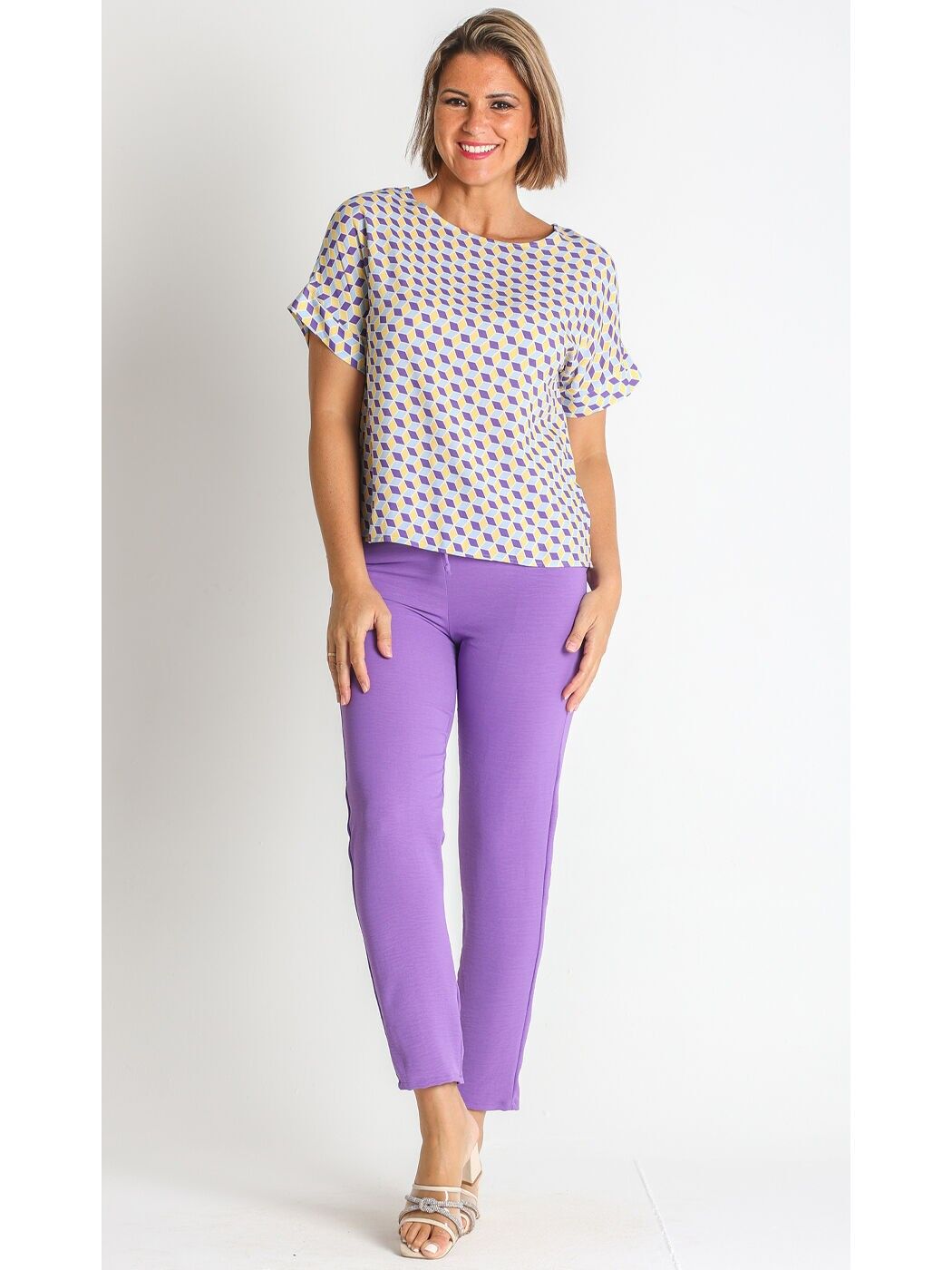 368222L BLOUSE EN VOILE DE VISCOSE IMPRIMÉ