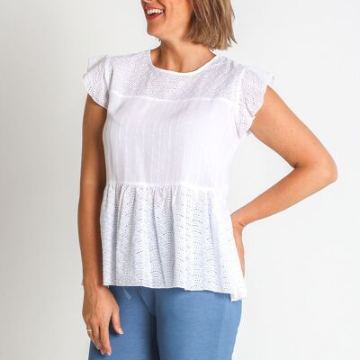 368398L BLUSA VISCOSA Y ALGODÓN