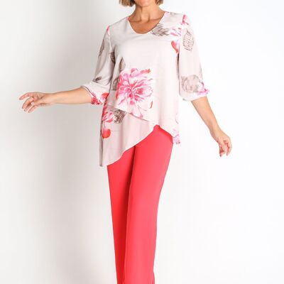 368562L FLOWER PRINTED CHIFFON BLUSON