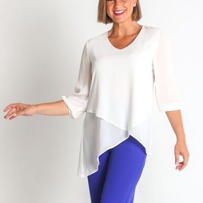 368620L BLOUSE EN GAZE À DOUBLE ÉPAULE