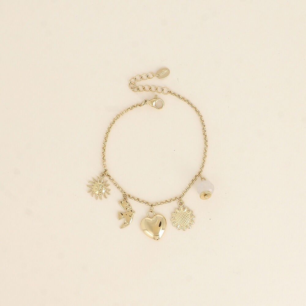 Armband - Sonne, Vogel, Herz, Blume, Perle