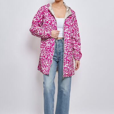 3115- Long reversible raincoat with liberty patterns